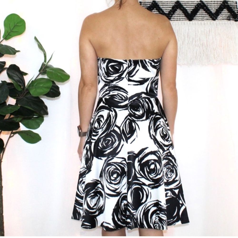 WHBM White & Black Strapless Dress - Picture 2 of 8